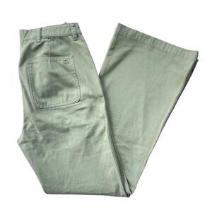 Tory Burch Olive Green High-Rise Chino Flare Pants Women Sz 27 Fall Chic Stylish
